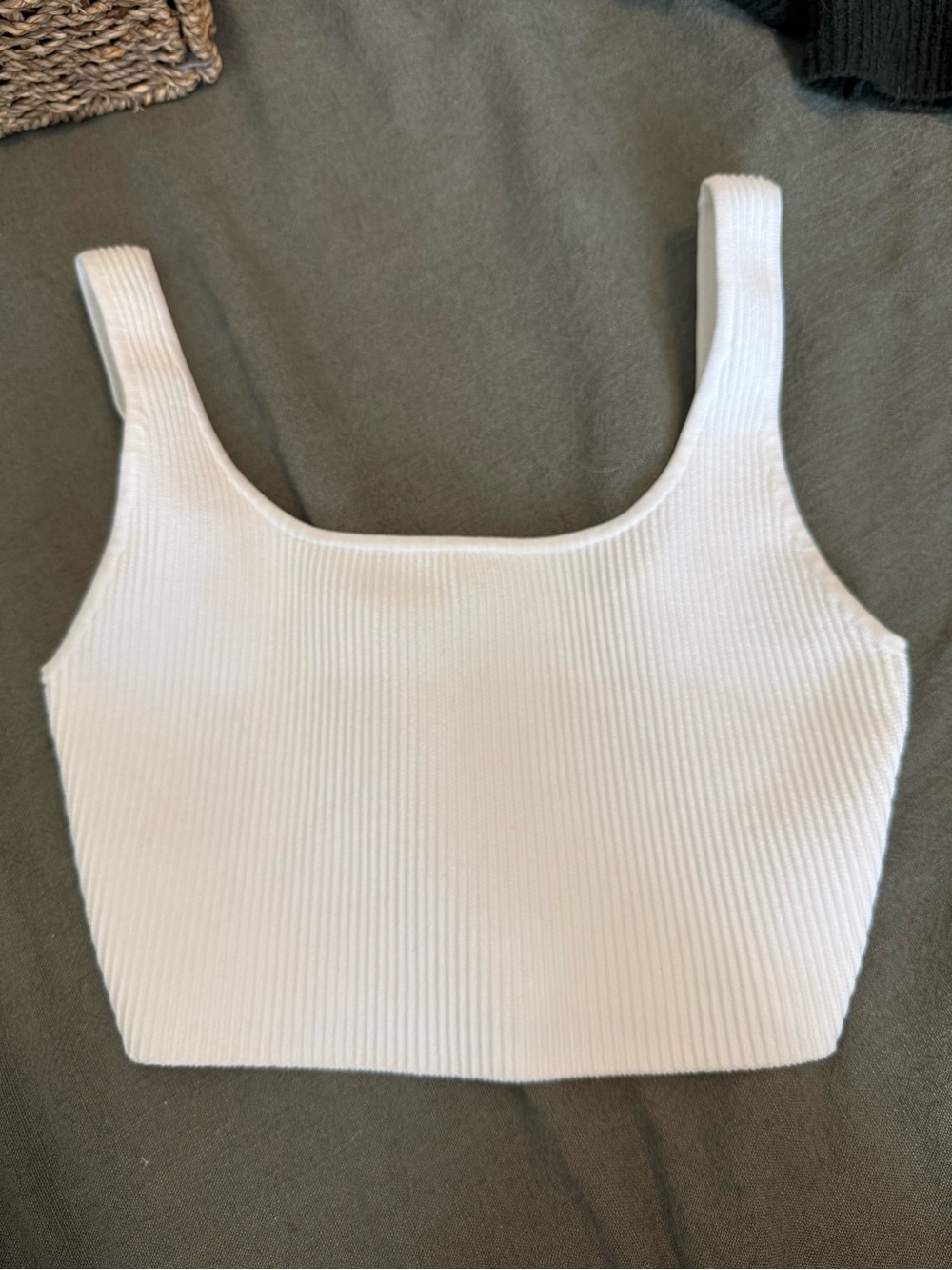 Sculpt Knit Squareneck Cropped Tank